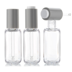 Cubical Plastic Bottle with Metalized Rotatable  Button Pipette Dropper